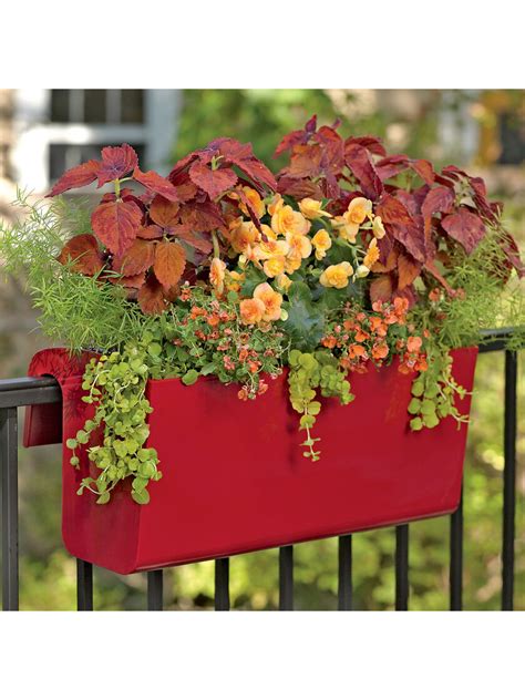 These flower pots are designed to accent any style. Balcony Garden: Viva Self-Watering Balcony Railing Planter