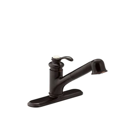 KOHLER Fairfax Single Handle Pull Out Sprayer Kitchen Faucet In Oil