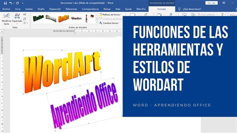 Funciones De Las Herramientas Y Estilos De Wordart Aprendiendo Office