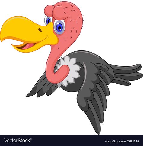 Cute Vulture Cartoon Flying Royalty Free Vector Image