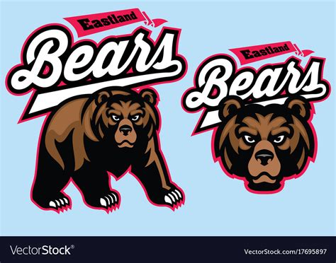 Grizzly Bear Mascot Set Royalty Free Vector Image