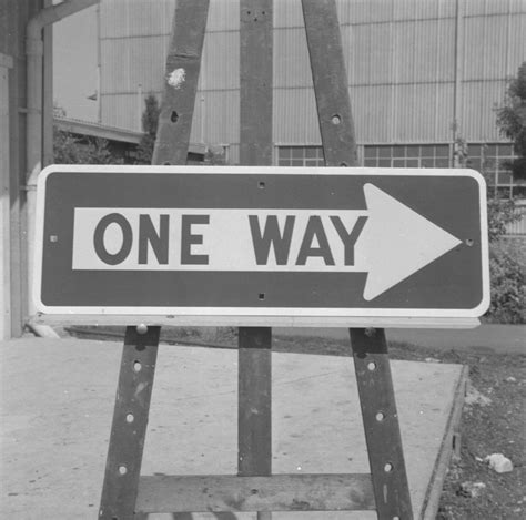 Unmarked Book Negative A84 One Way Sign City Collection