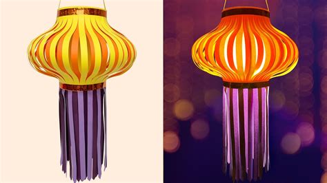 How To Make Fancy Paper Lanterns 🏮 For Deepavali Or Diwali Festival