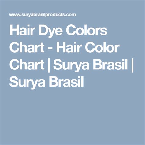 Surya Henna Hair Color Chart