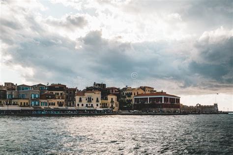 Panorama Venetian Harbour Waterfront And Lighthouse In Old Harbour Of