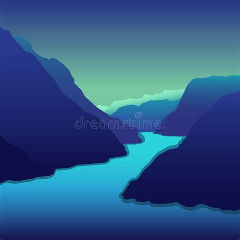Abstract Mountains River Stock Vector Illustration Of Turquoise 68479534