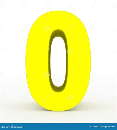 Number 0 3d Clean Yellow Isolated On White Stock Illustration