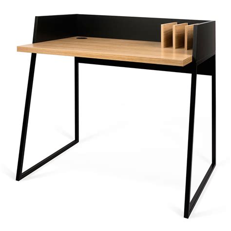 This sturdy desk is guaranteed to outlast years of coffee and hard work. Volga Modern Oak + Black Desk by TemaHome | Eurway Furniture