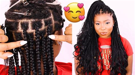 Hair Parting Method For Box Braids Knotless Box Braids Technique