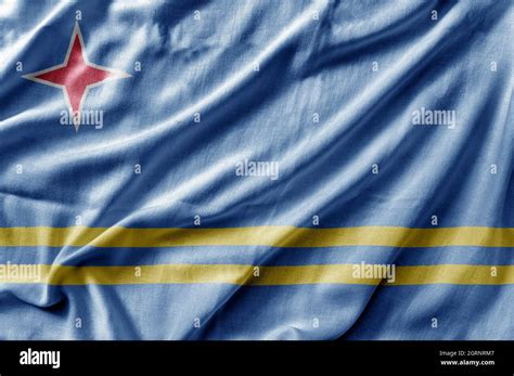 Waving Detailed National Country Flag Of Aruba Stock Photo Alamy