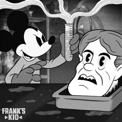 Mickey Has A Good Head On His Shoulders And Another One On His Desk Horror Cartoon Funny