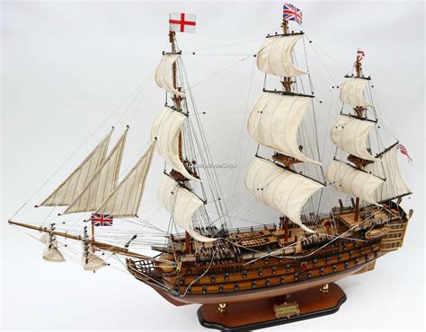 Hms Victory Admiral Nelson Flagship 44 Handmade Wooden Ship Model