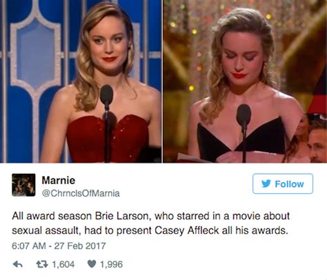 why brie larson refused to clap for casey affleck at the oscars 2017 grazia celebrity grazia