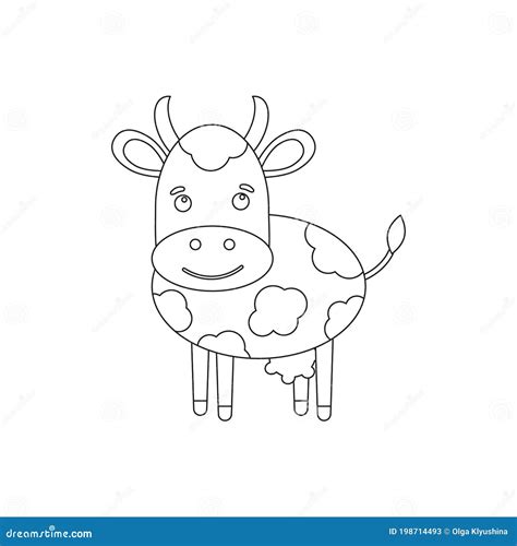 Coloring Page Outline Of Cartoon Cow Farm Animals Coloring Book For