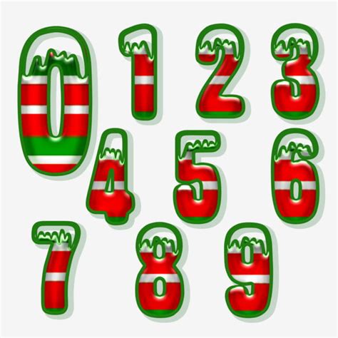Wordart Números Arábigos Número Digital De Navidad Material De Navidad