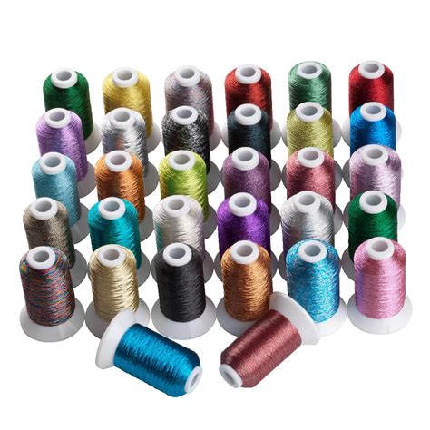 Simthread Metallic Embroidery Machine Thread Non Duplicated 32 Colors