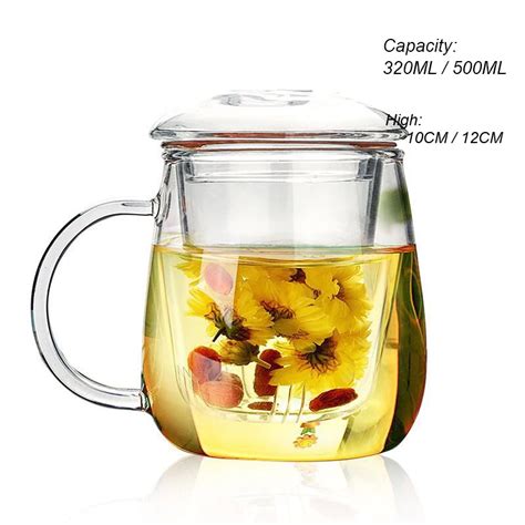 Borosilicate Heat Resistant Class Tea Cup Glass Tea Mug With Filter Handle Infuser Buy Heat