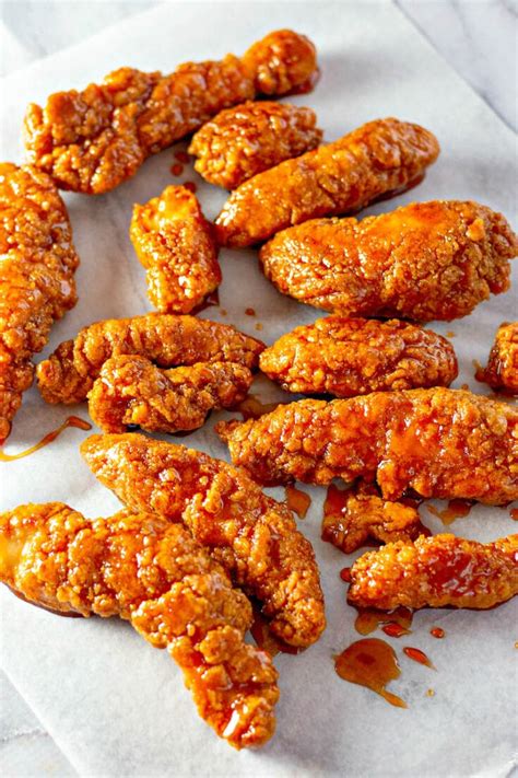Sweet And Spicy Sticky Chicken Tenders Baked Or Air Fried