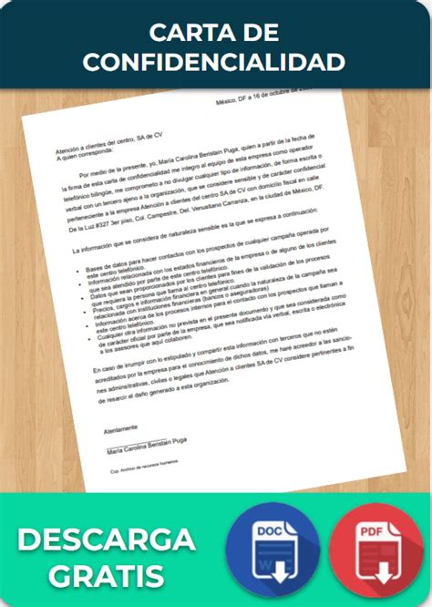 Carta De Confidencialidad Ejemplos Y Formatos Word PDF 2022