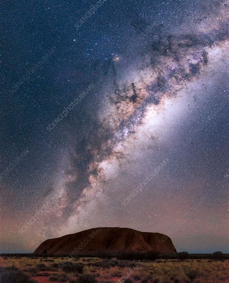 View Of The Milky Way In The Night Sky Over Uluru Ayers Rock