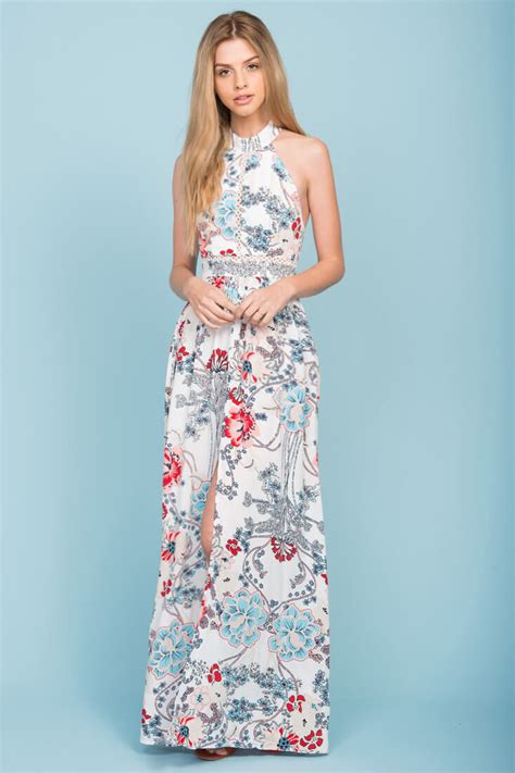 Shop The Baylor Floral Maxi Dress White Selfie Leslie