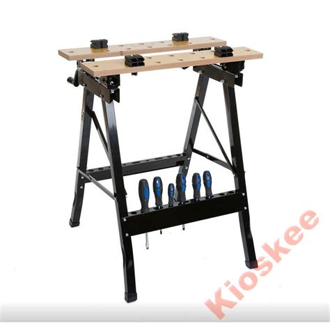 Workbench Portable Foldable Folding Sawhorse Trestle Table 70kg 100kg