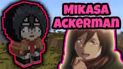 Minecraft Pixel Art Mikasa Ackerman House Build Youtube