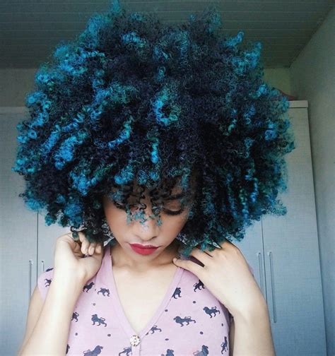 Beautiful Blue Afro In 2020 Hair Styles Natural Hair Styles Curly