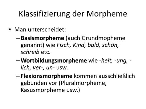 Morphologie Morphologische Grundbegriffe Ppt Herunterladen