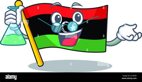 Professor Flag Libya Cartoon Isolated The Mascot Stock Vector Image