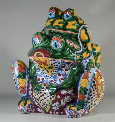 Lot 2260 Ceramic Paint Decorated Frog Planter Ceramic Frogs Hand