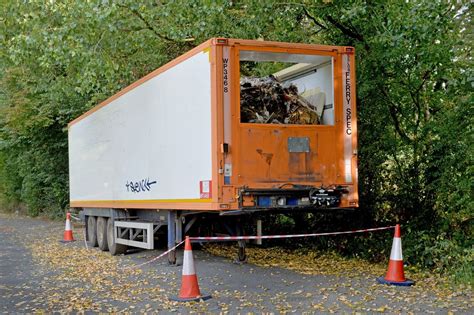Lorry Trailers Full Of Rubbish Dumped On Countryside Roads Near M5