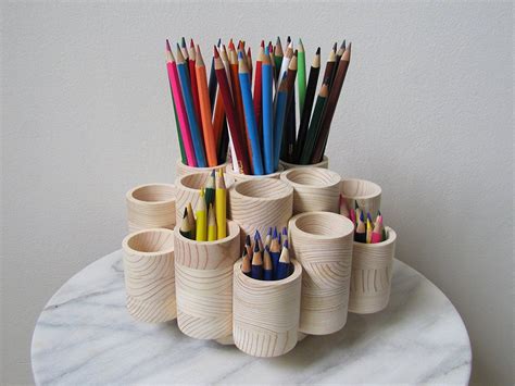 19 Cup Desktop Deluxe Rotating Colored Pencil Holder Organizer Storage Holds 260