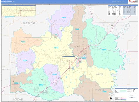 White County Ar Wall Map Color Cast Style By Marketmaps Mapsales