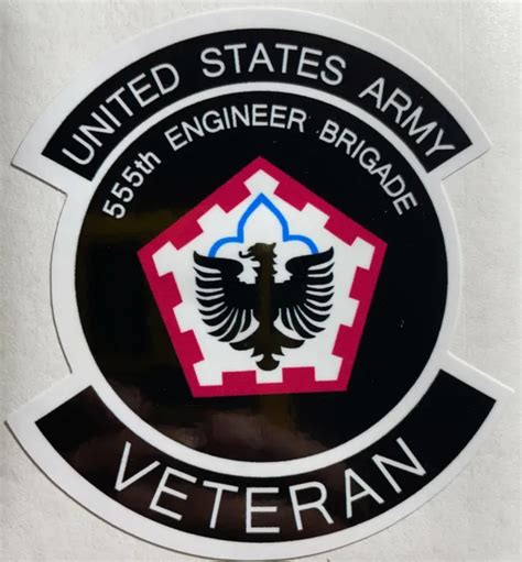 Us Army 555th Engineer Brigade Veteran Sticker Waterproof D715 490