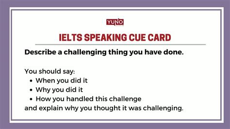 Ielts Speaking Task Cue Card Question With Sample Answer On Challenges