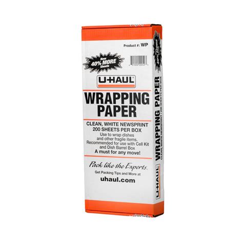 Check online or visit your nearest supplier for food packaging. U-Haul: Packing Paper (10 lb. Pack)