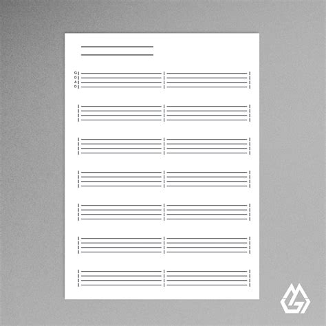 Printable Bass Blanko Notenblatt Tabs Akkorde Chart Sammlung Etsy Schweiz