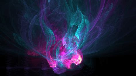 Wallpaper Abstract Space Purple Violet Smoke Laser Magenta Art