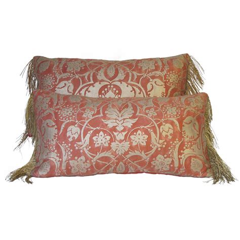 Fortuny Pillows with Antique Metalic Trim | 1stdibs.com | Fortuny pillows, Vintage pillows, Pillows