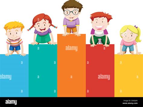 Children On Bar Chart Stock Vector Image And Art Alamy