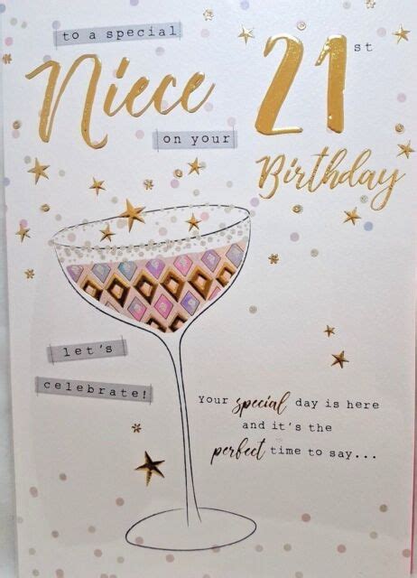 to a special niece 21st 21 champagne design happy birthday card lovely verse for sale online ebay