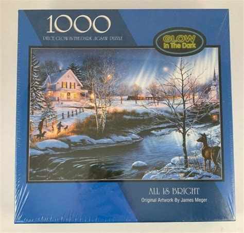 All Is Bright 1000 Piece Glow In The Dark Jigsaw Puzzle New Sealed