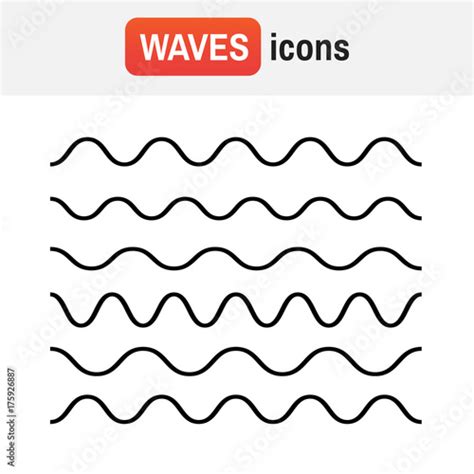 Vettoriale Stock Wave Line Icon Waves Outline Icon Modern Minimal