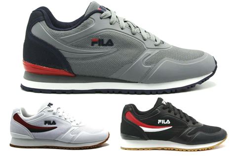 New Men Fila Forerunner Classic Retro Black White Gray Lace Up Running