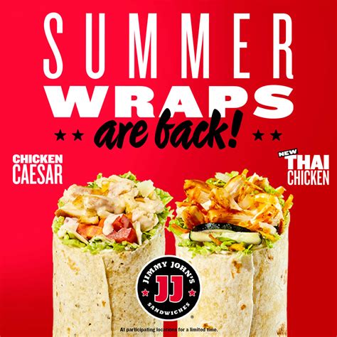 Jimmy Johns Brings Back Their Popular Summer Wraps