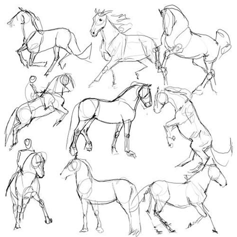 Some Horses That Are Standing In The Same Direction Each With