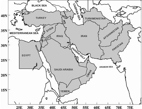 Blank Maps Of Southwest Asia