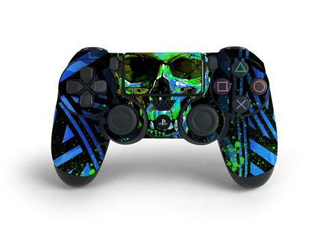 Ps4 Controller Blue Cyber Skull Decal Kit Game Decal