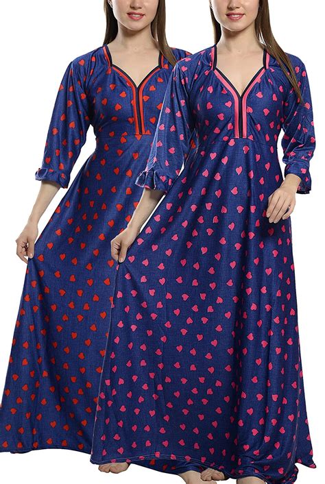 buy fims fashion is my style cotton nighty for women printed satin maxi night gown full